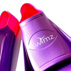 Swimz Short Blade Silicone Training Fins - Purple / Pink