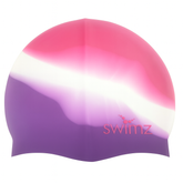 Multi Colour Swim Cap - Pink / White / Purple