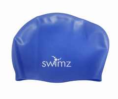 Swimz Long Hair Silicone swim cap - 100% soft Silicone (Royal Blue)
