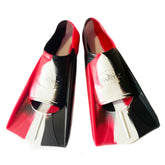 Swimz Short Blade Silicone Training Fins - Black / Red / White