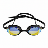 Swimz Vortex Mirrored Swimming Goggles - Black / Smoke / Gold - Front view