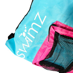 Swimz Elite Club Large Swimming Mesh Backpack - Blue/Pink