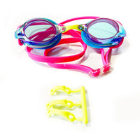 Swimz ATOM low profile Mirrored Racing / Training goggles - Blue / Pink