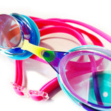 Swimz ATOM low profile Mirrored Racing / Training goggles - Blue / Pink