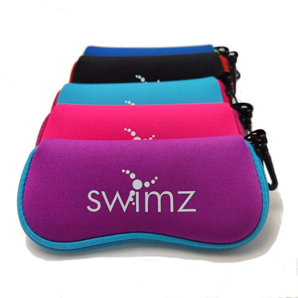 Swimz Soft Neoprene Goggle Pouch - Purple / Blue / White