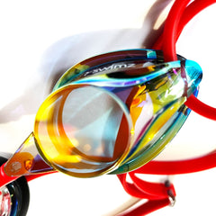 Swimz ATOM low profile Mirrored Racing / Training goggles - Blue / Red