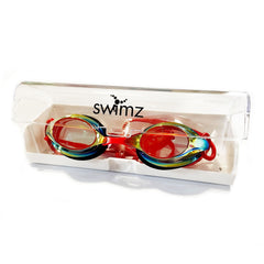 Swimz ATOM low profile Mirrored Racing / Training goggles - Blue / Red