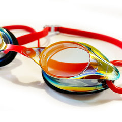 Swimz ATOM low profile Mirrored Racing / Training goggles - Blue / Red