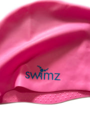 Swimz Long Hair Silicone swim cap - 100% soft Silicone Swim Cap for long Hair (Pink)