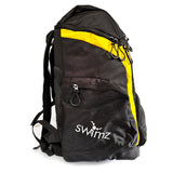 Swimz Freestyle Backpack V2.0 45L Sports / Swim Backpack - Large 45L Capacity Swim Bag - Black / Yellow