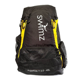 Swimz Freestyle 45L Swimming Backpack – Large Capacity Swim Bag - Black/Yellow