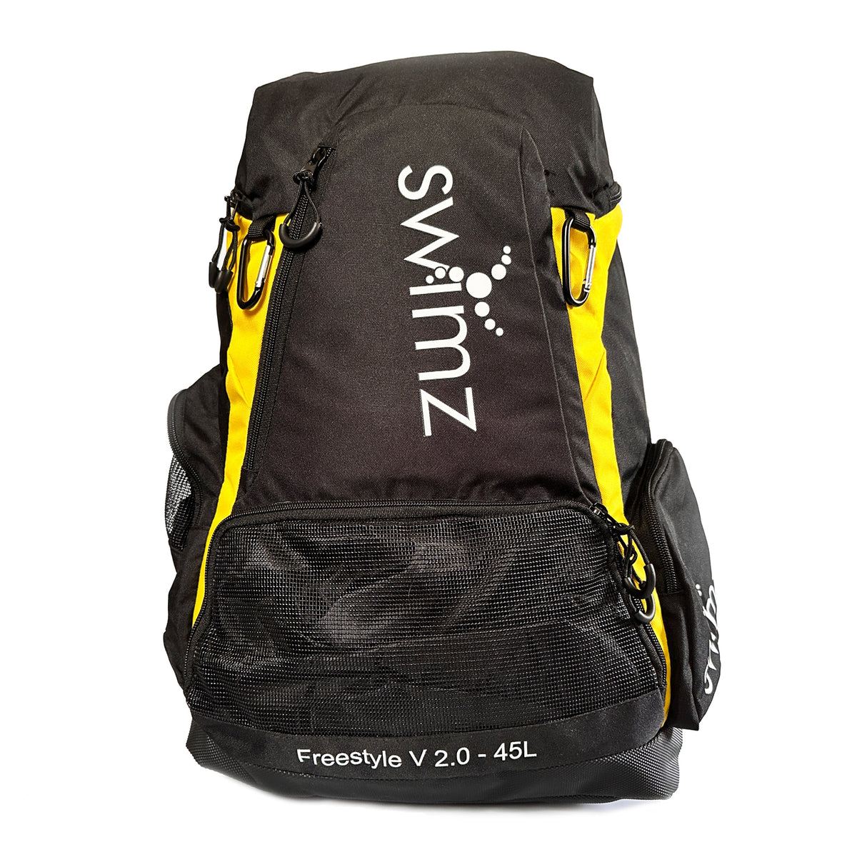 Swimz Freestyle Backpack V2.0 45L Sports / Swim Backpack - Large 45L Capacity Swim Bag - Black / Yellow