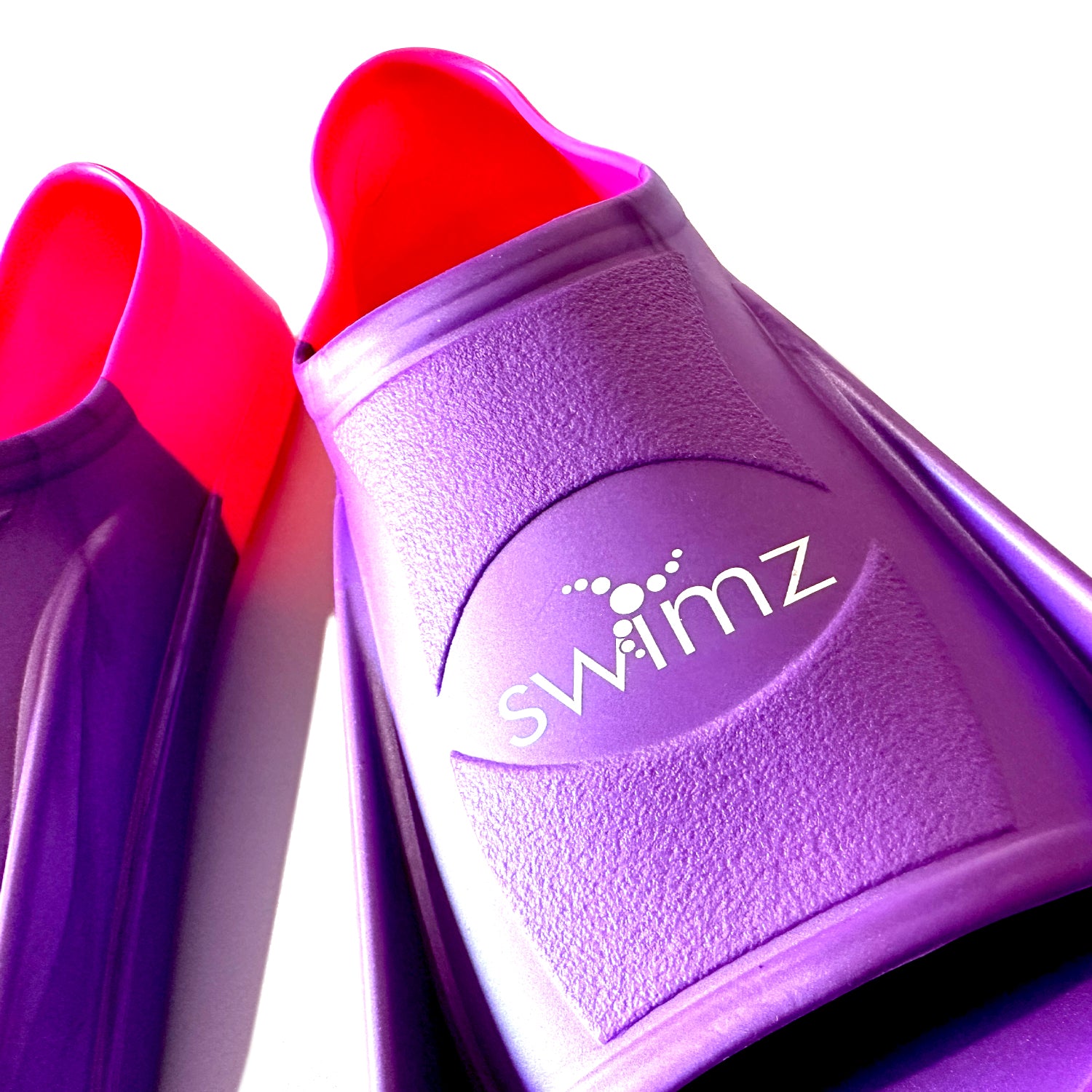 Swimz Short Blade Silicone Training Fins - Purple / Pink