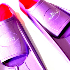 Swimz Short Blade Silicone Training Fins - Purple / Pink