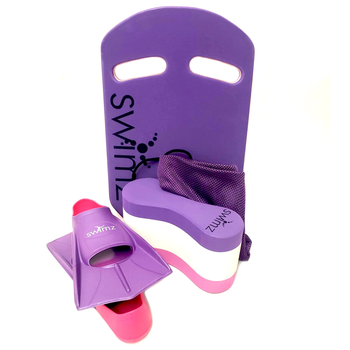 FULL Senior Swim Kit Bundle - Purple/White/Pink + Fins