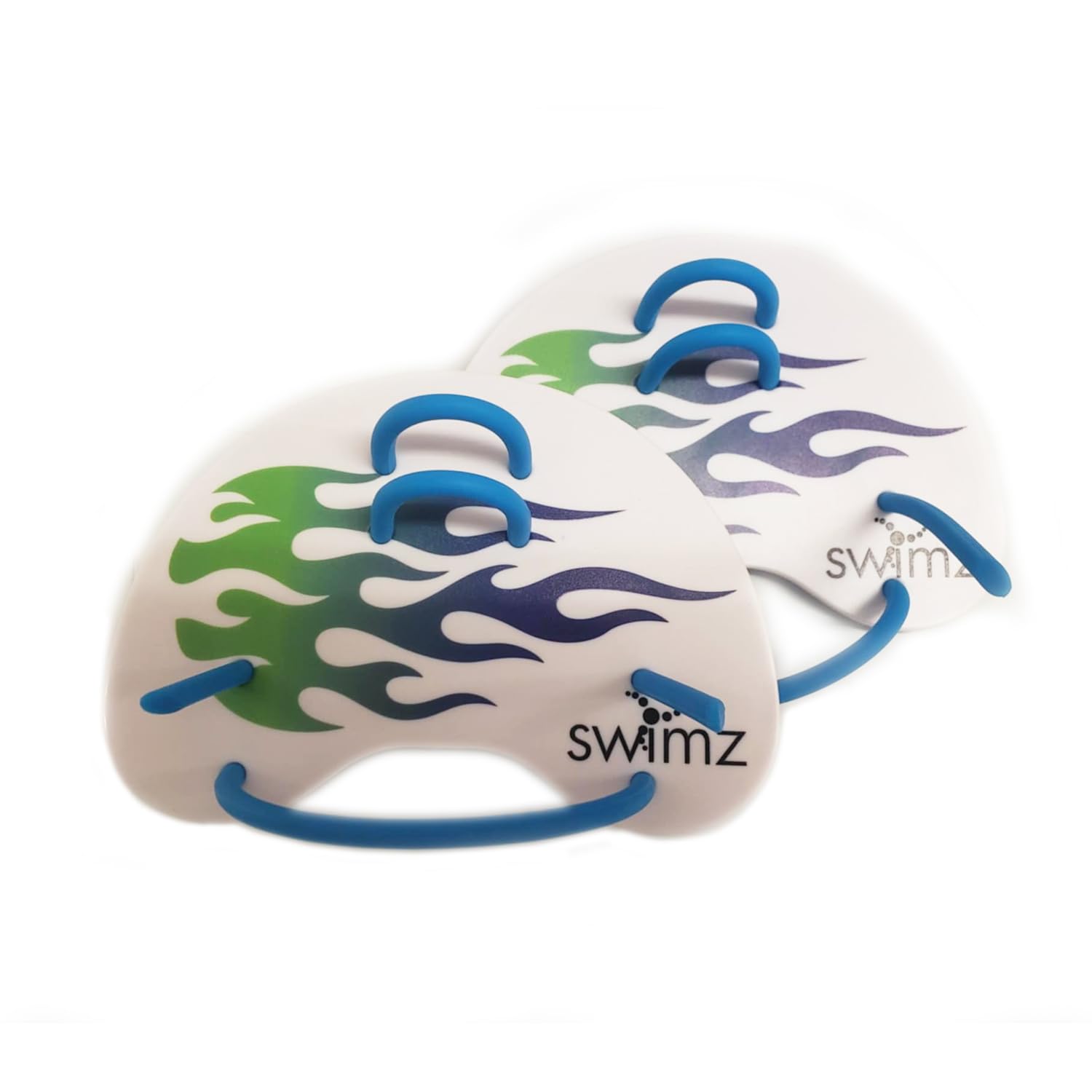 Swimz Swim Club Training Finger Paddles, Blue & Green, One Size fits most