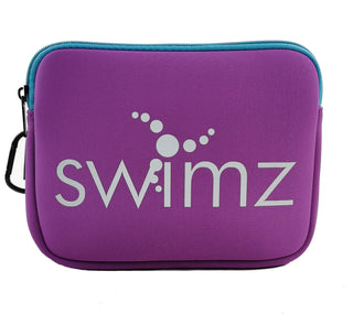 Swimz Multi‑Use Neoprene Protective Pouch – Large Goggle Case, Travel Organiser & Sports Accessory Bag (Purple/Blue/White)