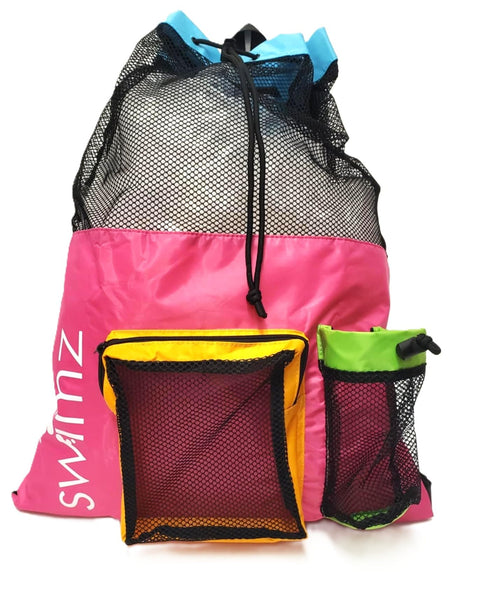 Swimz Elite Club Mesh Backpack - Multi Brights, Large Swimming mesh Bag