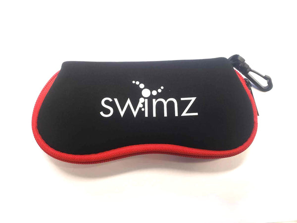 Swimz Soft Neoprene Goggle Pouch - Black / Red / White