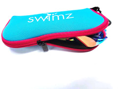 Swimz Soft Neoprene Goggle Pouch - Blue / Pink / White