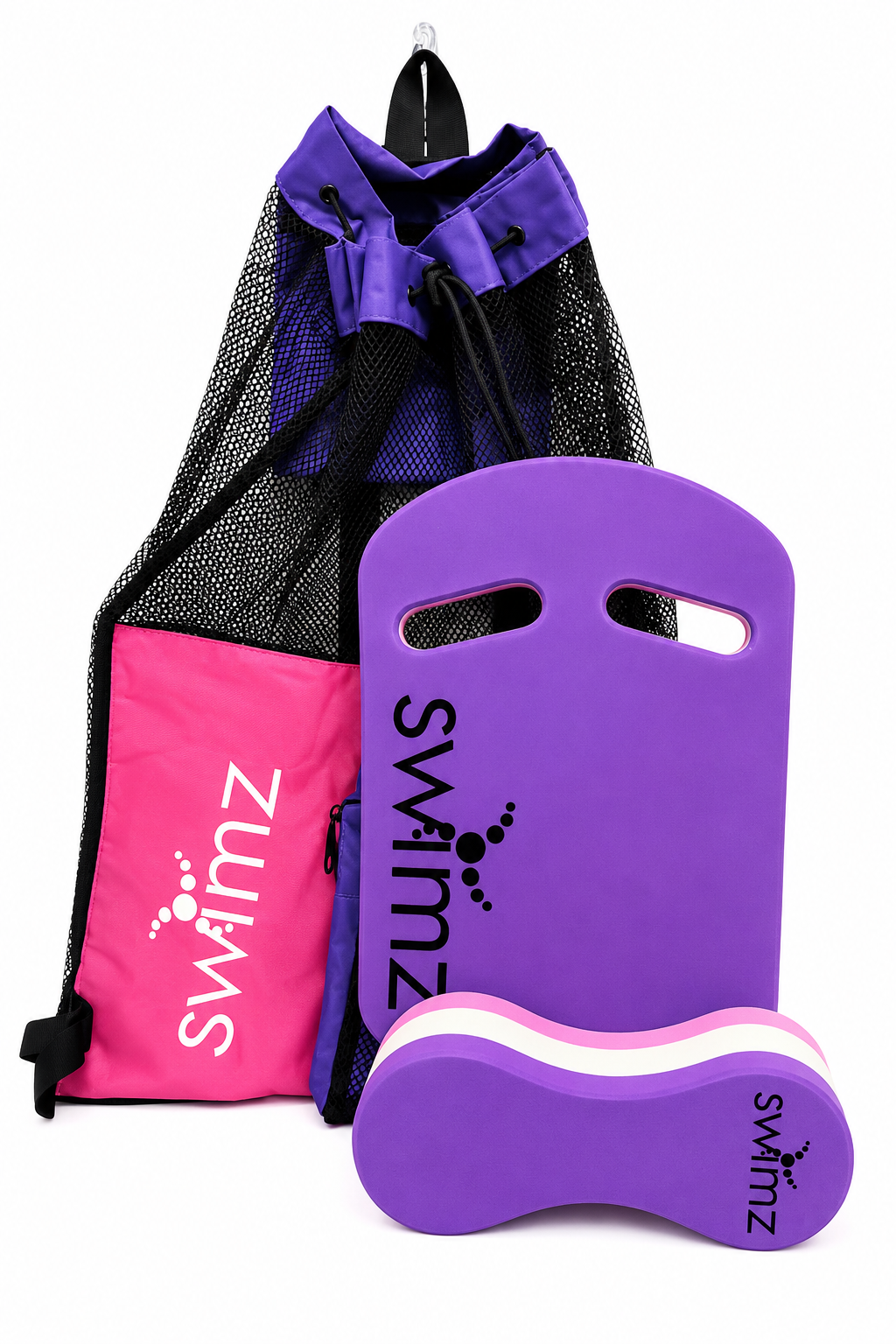 Swimz Junior Club Swimming Training Bundle (Elite) - Purple/White/Pink