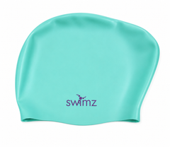 Swimz Long Hair Silicone swim cap - 100% soft Silicone (Mint)