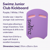 Swimz Junior Club Kickboard - Purple White Pink