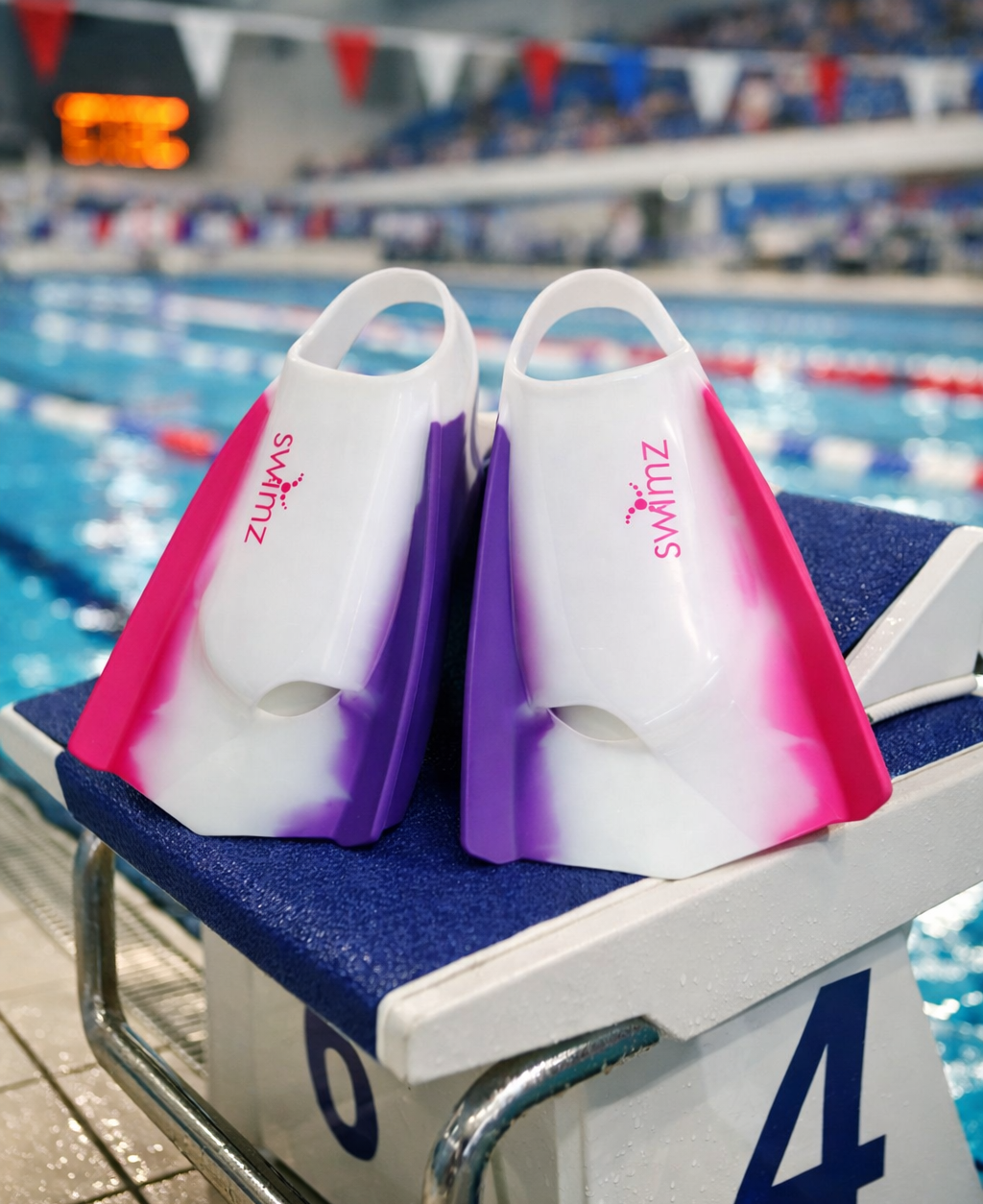 Swimz Turbine Silicone Pro Swim Fins - Purple/White/Pink