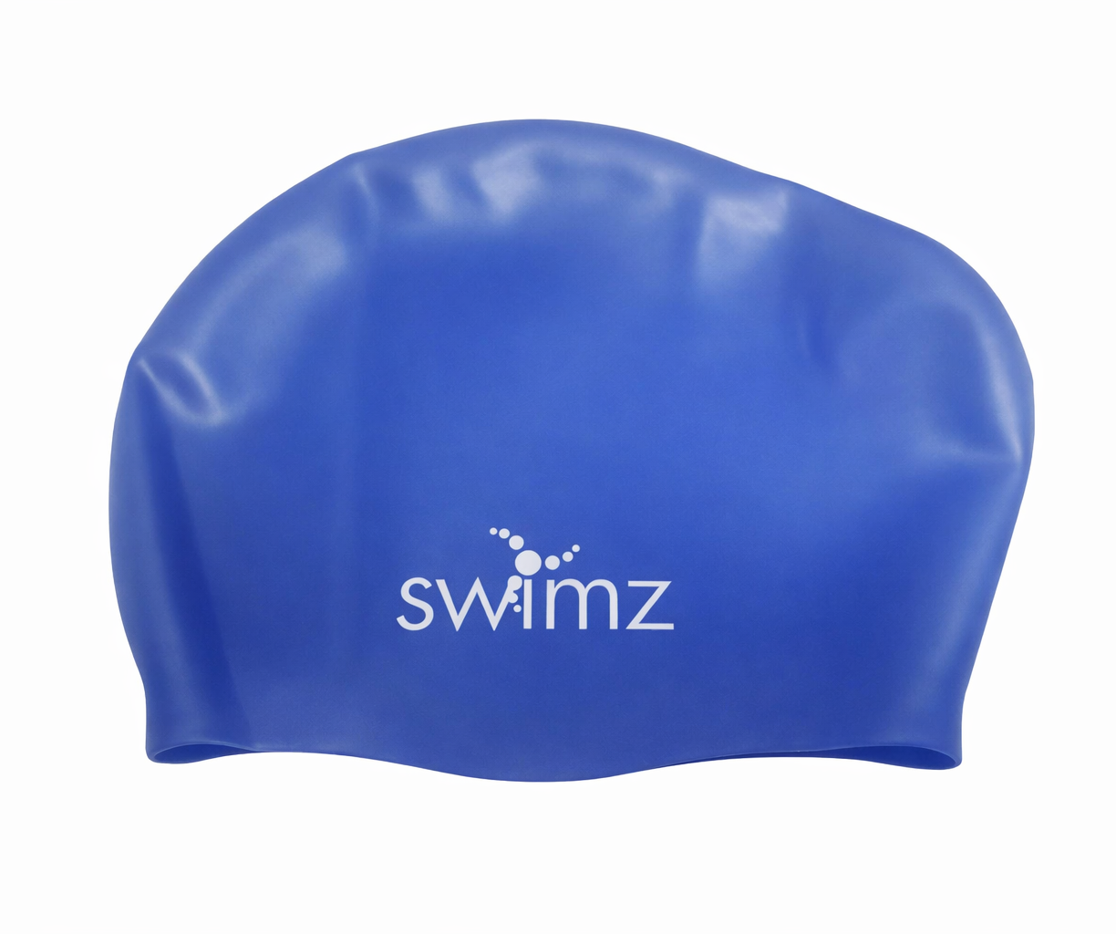 Swimz Long Hair Silicone swim cap - 100% soft Silicone (Royal Blue)