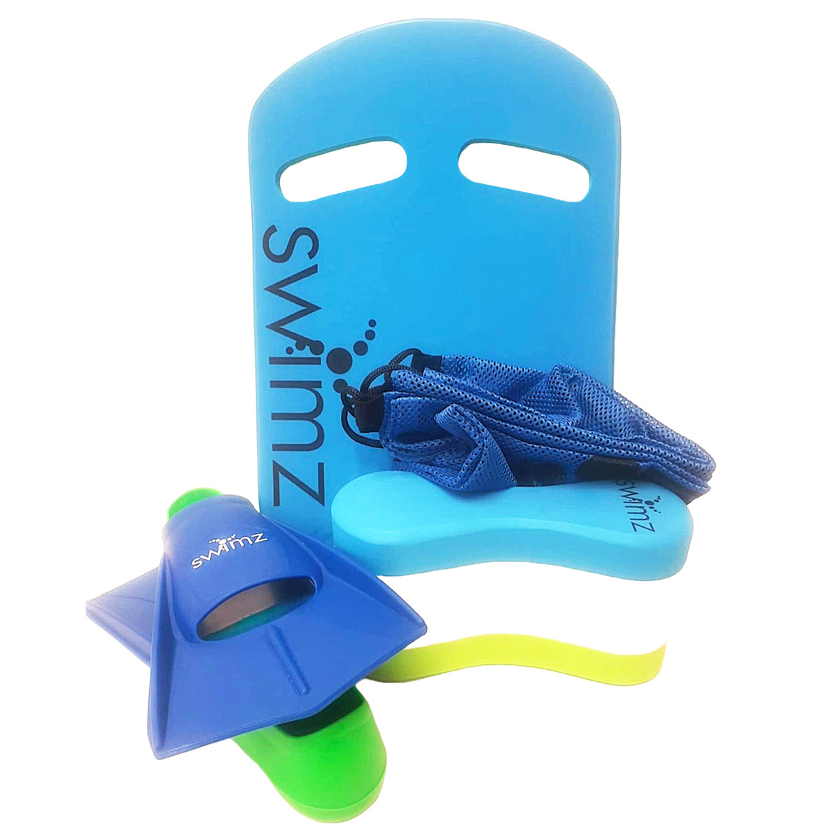 FULL Senior Swim Kit Bundle - Blue/White/Lime + Fins