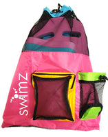 Swimz Elite Club Mesh Backpack - Multi Brights, Large Swimming mesh Bag