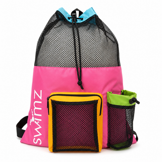 Swimz Elite Club Large Swimming Mesh Backpack - Multi Brights