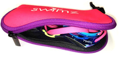 Swimz Soft Neoprene Goggle Pouch - Pink / Purple / White
