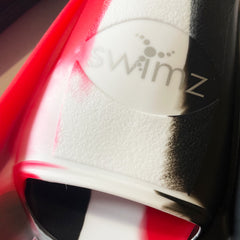 Swimz Short Blade Silicone Training Fins - Black / Red / White