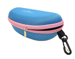 Swimz Swimming Goggle Case - Blue / Pink - Semi Rigid Swimming Goggle storage case