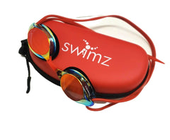 Swimz ATOM Goggles & Pro Storage Case Bundle – Red