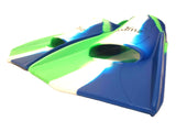 Swimz Short Blade Silicone Training Fins - Blue / White / Green