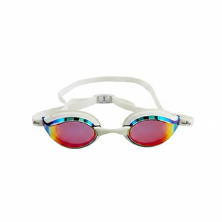 Swimz Vortex Mirrored Swimming Goggles - White / Smoke / Red - Front view