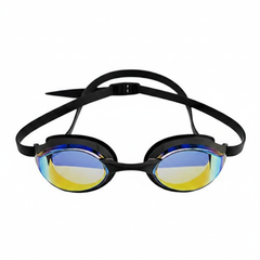 Swimz Vortex Mirrored Swimming Goggles - Black / Smoke / Gold - Front view