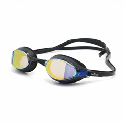 Swimz Vortex Mirrored Swimming Goggles - Black / Smoke / Gold - Side profile view