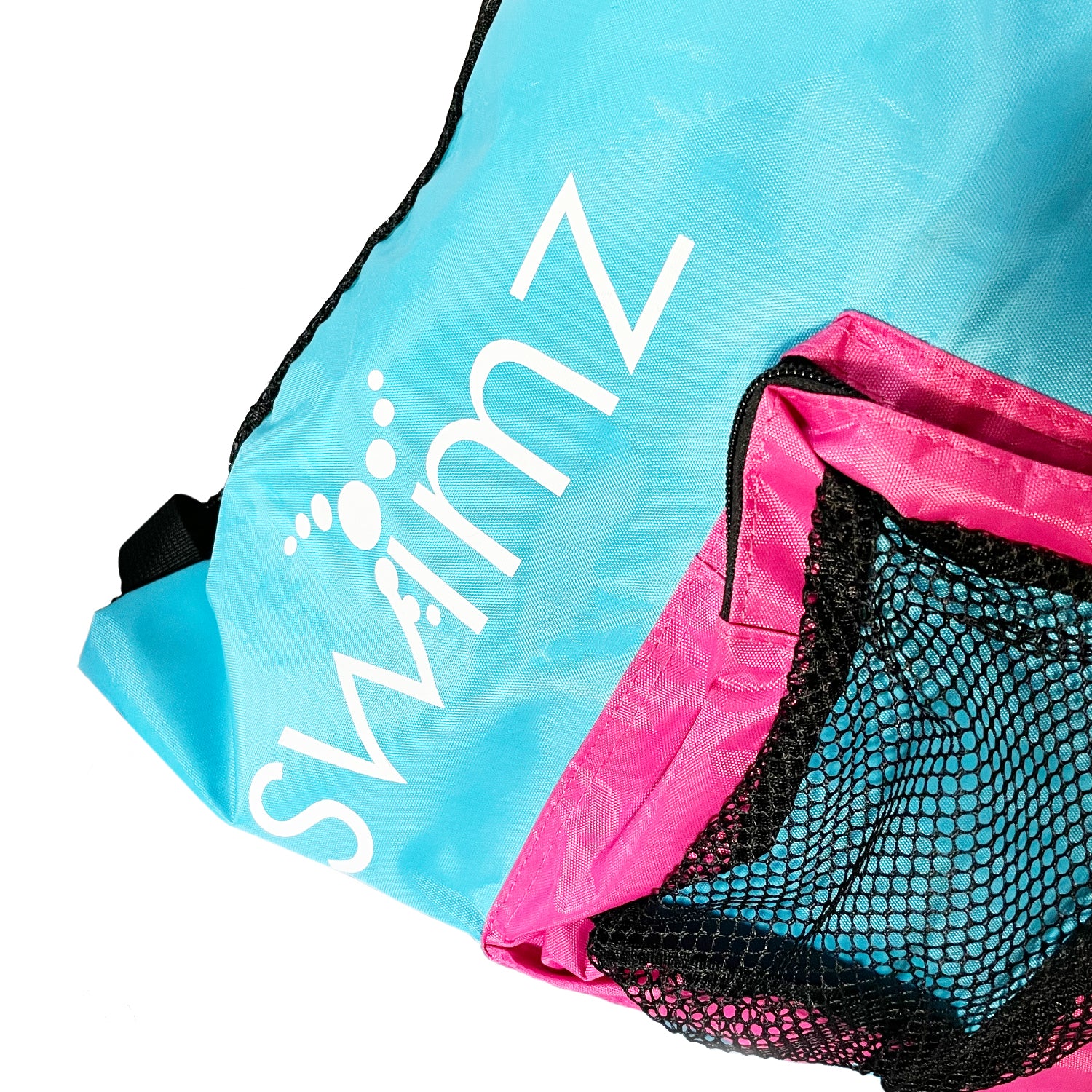 Swimz Elite Club Large Swimming Mesh Backpack - Blue/Pink