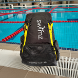 Swimz Freestyle Backpack V2.0 45L Sports / Swim Backpack - Large 45L Capacity Swim Bag - Black / Yellow