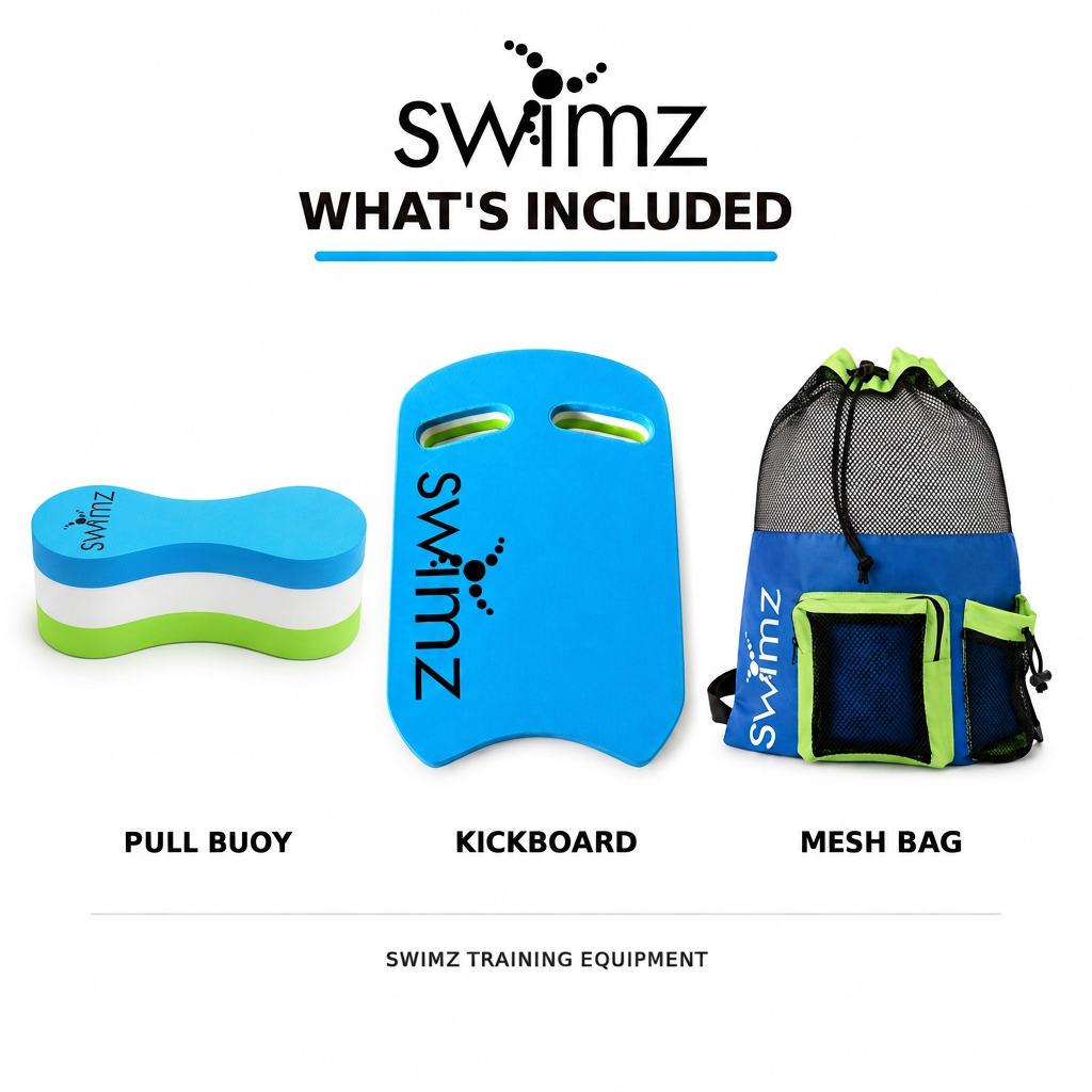 Swimz Junior Club Swimming Training Bundle (Elite) - Blue/White/Lime