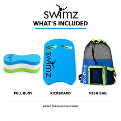 Swimz Junior Club Swimming Training Bundle (Elite) - Blue/White/Lime