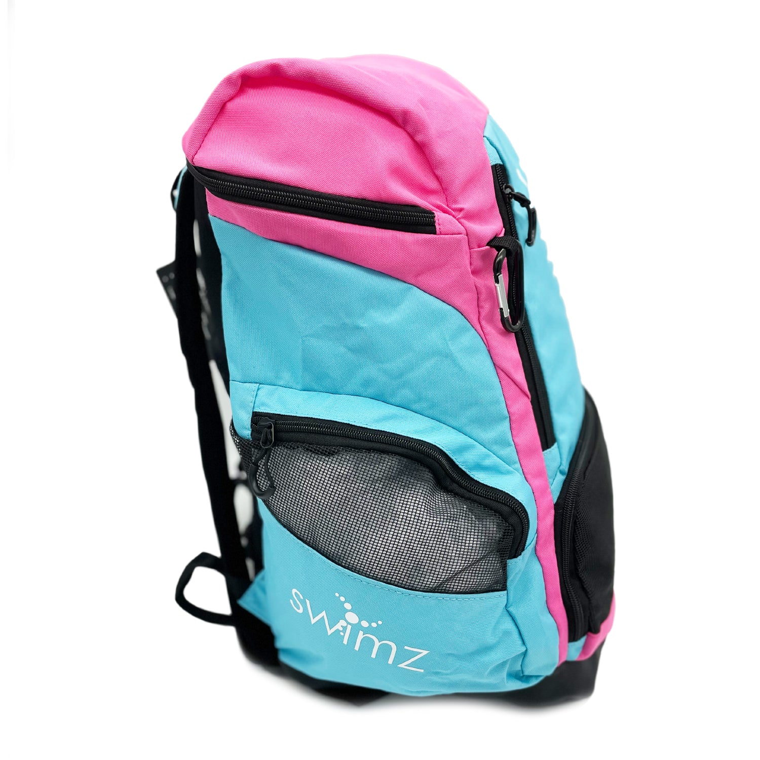 Swimz Freestyle Backpack V2.0 45L Sports / Swim Backpack - Large 45L Capacity Swim Bag (Blue / Pink)