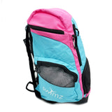 Swimz Freestyle Backpack V2.0 45L Swim Backpack - Large 45L Capacity (Blue / Pink) + Embroidered Name