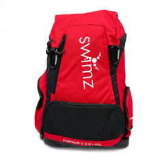 Swimz Freestyle Backpack V2.0 45L Sports / Swim Backpack - Large 45L Capacity Swim Bag (Red / Black)