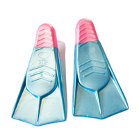 Swimz Short Blade Silicone Training Fins - Blue / Pink