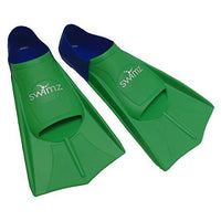 Swimz Silicone Short Blade Training Fins - Blue/Green (UK Kids 12.5-1 (31.5/32))