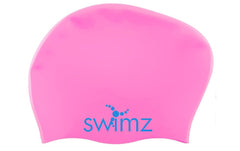 Swimz Long Hair Silicone swim cap - 100% soft Silicone Swim Cap for long Hair (Pink)